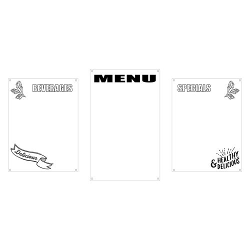 Menu Board Wipe Erase Amtab Modern Popular Fun