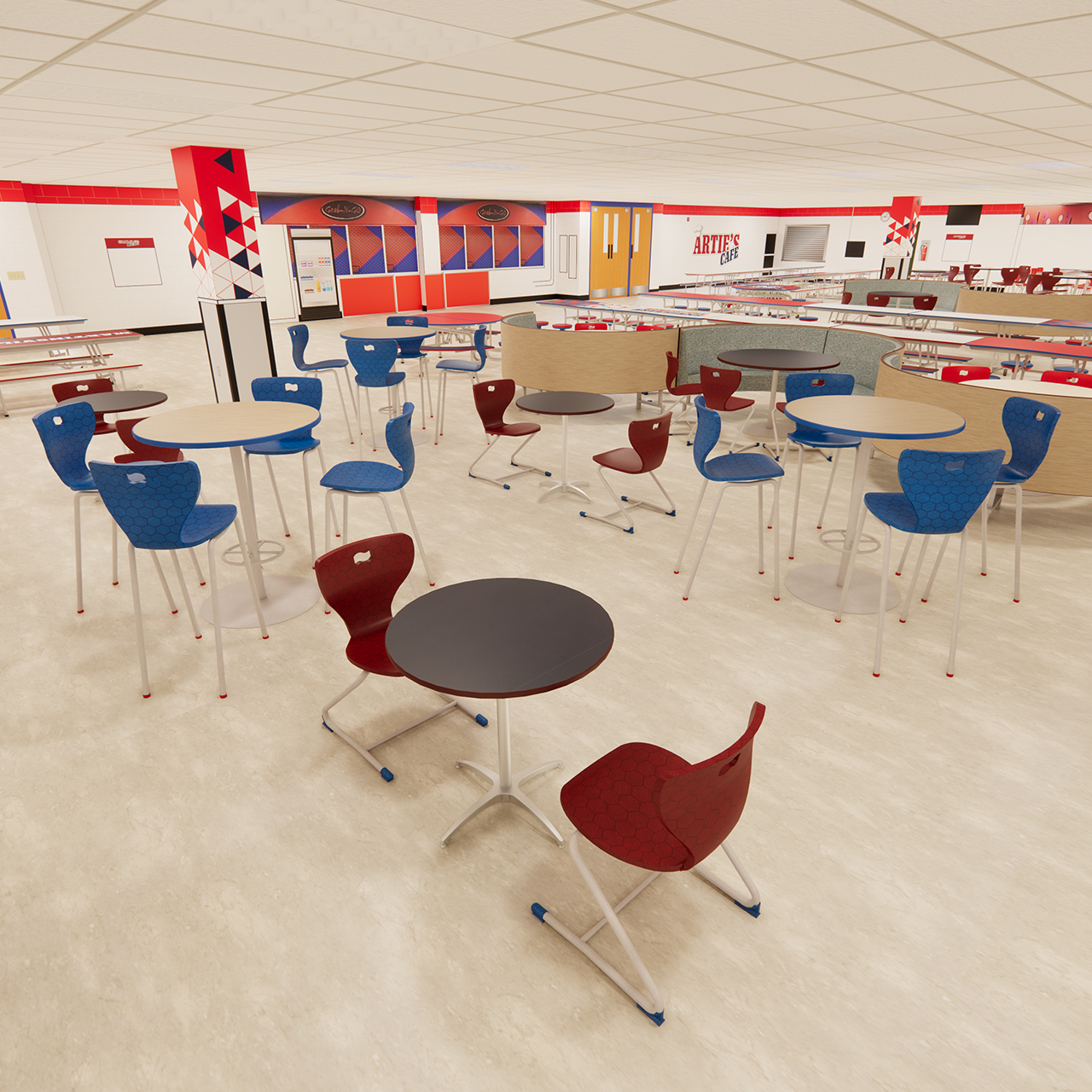 Social Table - Aluminum Base - Round - Adjustable | AmTab | Modern ...