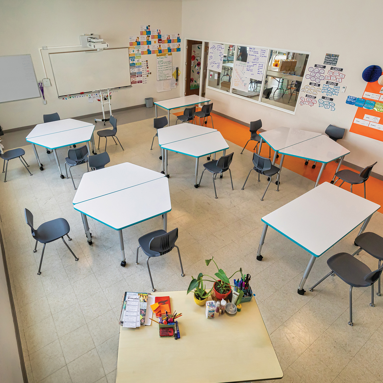 Learning Table Image Active Collaborative Learning Table - Trapezoid | AmTab | Modern ...