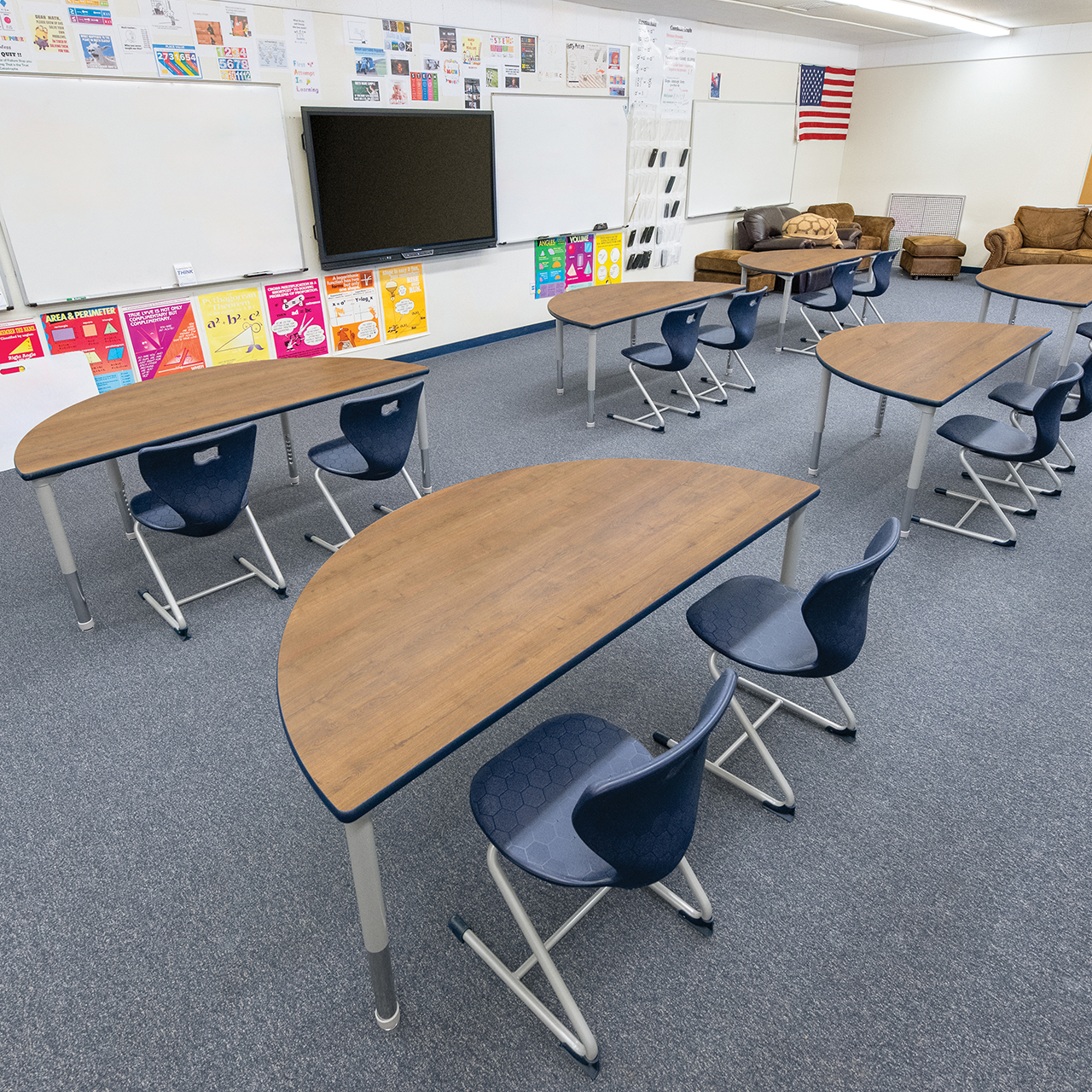 Learning Table Image Active Collaborative Learning Table - Half Round | AmTab | Modern ...